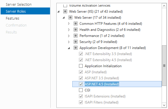 Install ASP.NET 4.5